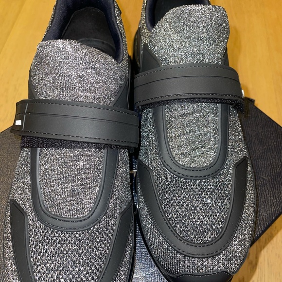 Prada Cloudbust Glitter Low-top Mesh Trainers - Picture 2 of 8